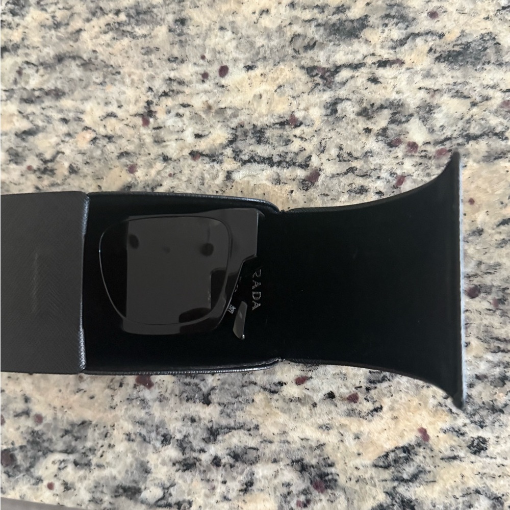 Prada Black Sunglasses with Geometric Frame - Picture 2 of 4